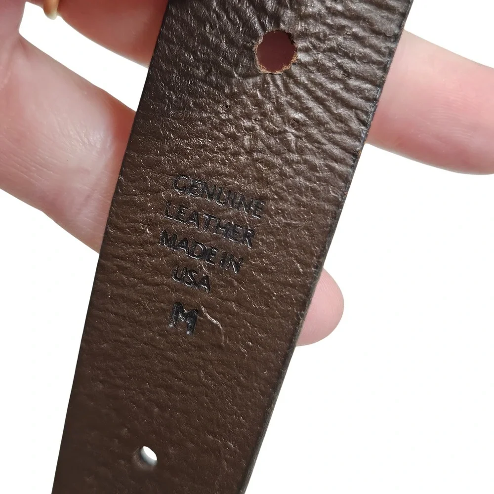 Gap Factory Belt Kids Medium Brown Leather Perforated Starburst‎ Classic Casual
